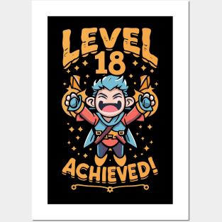 LEVEL 18 acheived Gaming Posters and Art